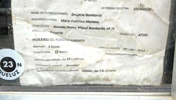 Drogaria Bombarda -  Loja De Ferramentas - Queluz