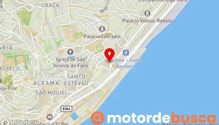 mapa de Farmácia Santa Apolónia Farmácia em Lisboa
